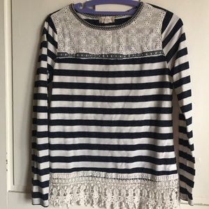 Altar'd State stripes and lace top